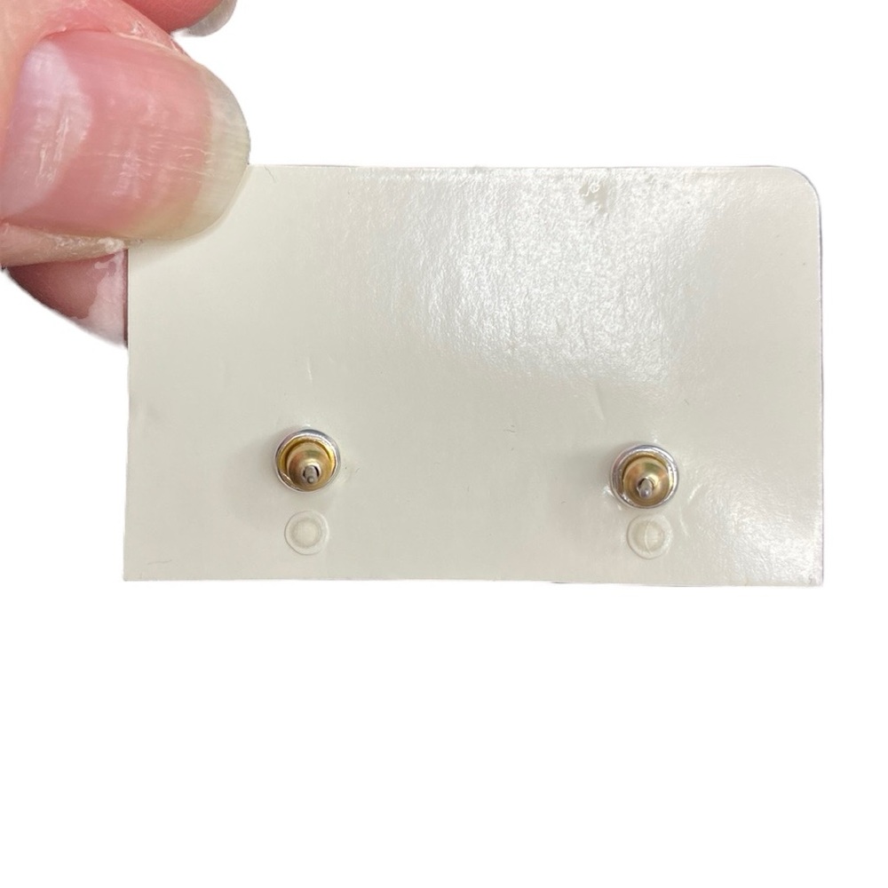 Sparkly Red and Rose Gold Tone Dangly Stud Earrings - Picture 5 of 10